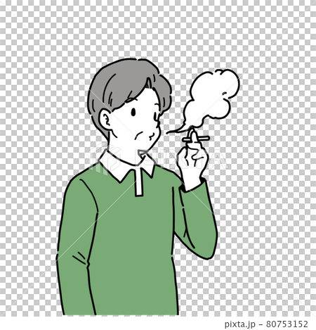 一位老人抽著煙的插圖 一位老人抽著煙的插圖 80753152