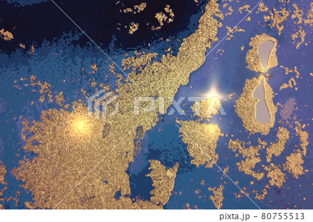 Abstract black, blue and gold background with marble texture and shining glitter 80755513