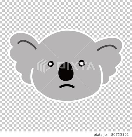 Illustration of only the face of a koala with a moody expression Illustration of only the face of a koala with a moody expression 80755591