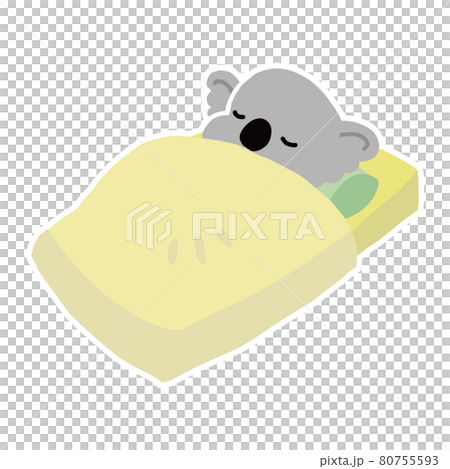 Illustration of a koala sleeping in bed Illustration of a koala sleeping in bed 80755593