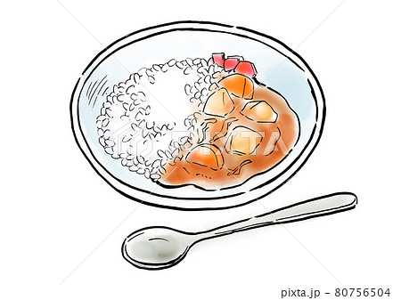 食べ物 イラスト カレーライスのイラスト素材