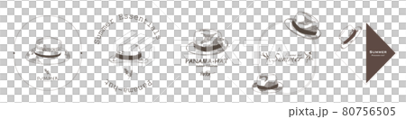 Panama hat logo set hand drawn style illustration Panama hat logo set hand drawn style illustration 80756505