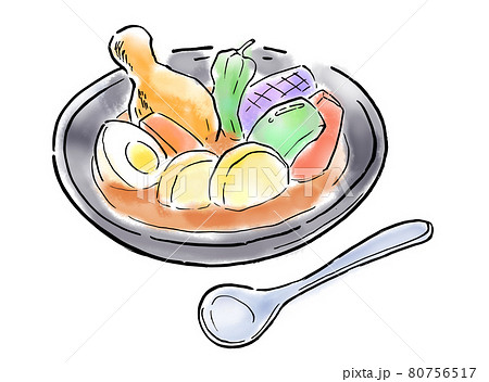 食べ物 イラスト スープカレーのイラスト素材