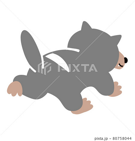 楽しそうに歩いているタスマニアデビルの後ろ姿のベクターイラストのイラスト素材