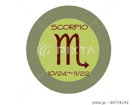 12星座アイコンオリーブカラーさそり座 80758142