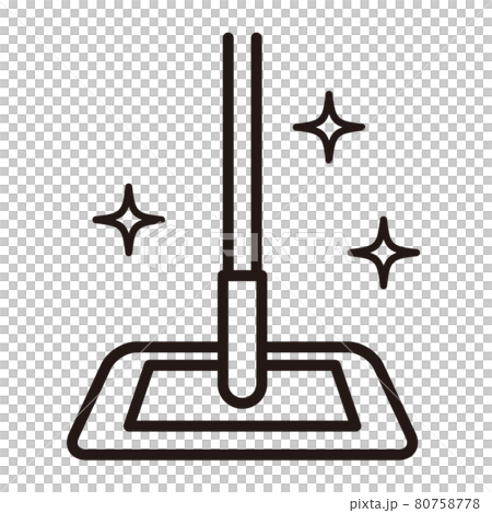 Flooring wiper simple line drawing icon / white background 80758778