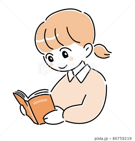 読書する女の子 のイラスト素材