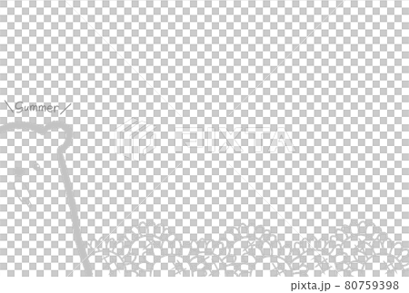 北極熊和向日葵加冰淇淋的夏季字母線描插圖 北極熊和向日葵加冰淇淋的夏季字母線描插圖 80759398