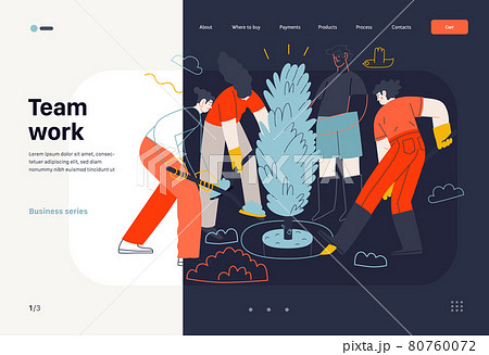 Business topics - teamwork, web template. Modern flat vector 80760072
