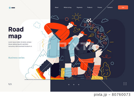 Business topics - road map, web template. Modern flat vector Business topics - road map, web template. Modern flat vector 80760073