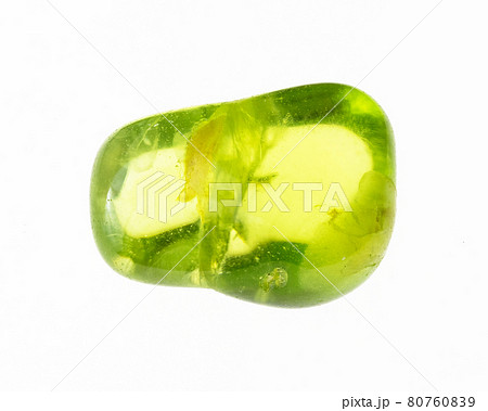 polished olivine ( peridot) gem on white polished olivine ( peridot) gem on white 80760839