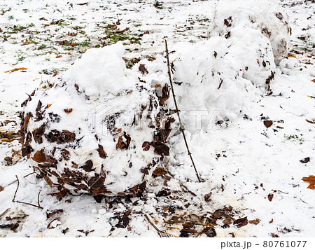 wall of snow fortress molded from snowballs wall of snow fortress molded from snowballs 80761077