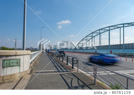 都市風景　多摩川大橋右岸　神奈川県川崎市幸区 80761159