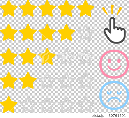 Rating star and face icon set 80761501