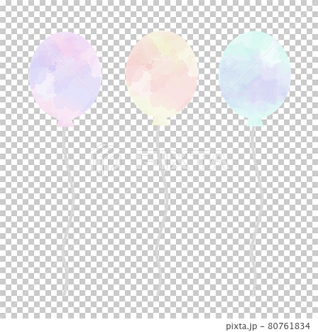 插圖素材:水彩風格的彩色氣球 插圖素材:水彩風格的彩色氣球 80761834