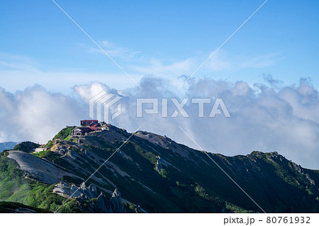 燕岳からの風景　燕山荘 80761932