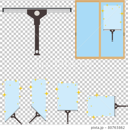 イラスト素材: 窓をワイパー・スクイジーで掃除用具 80763862
