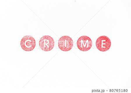 Red color rubber stamp in word crime on white paper background 80765180