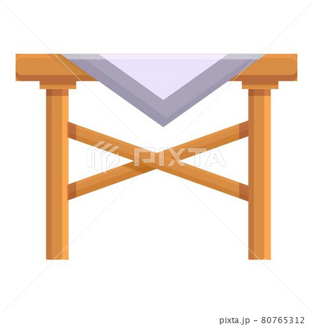 Picnic table icon cartoon vector. Wood furniture 80765312