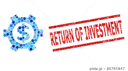 Textured Return of Investment Stamp Print and Financial Settings Mosaic of Rounded Dots 80765847