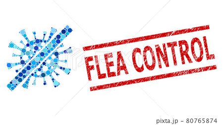 Scratched Flea Control Stamp Seal and Remove Covid Virus Mosaic of Rounded Dots Scratched Flea Control Stamp Seal and Remove Covid Virus Mosaic of Rounded Dots 80765874