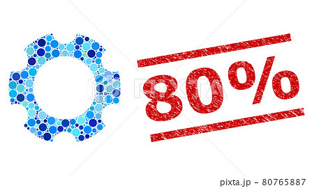 Grunge 80 percents Stamp Print and Gear Composition of Circles Grunge 80 percents Stamp Print and Gear Composition of Circles 80765887