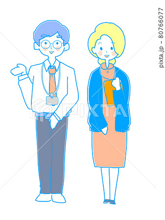 立っている男女の医療事務 80766077