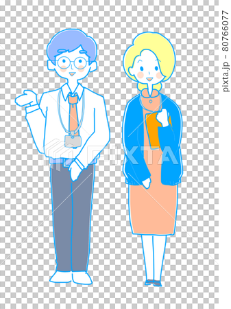 立っている男女の医療事務 80766077