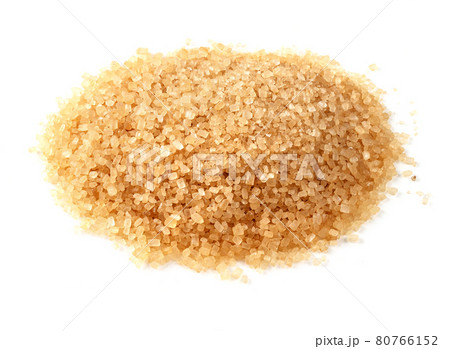 handful of demerara brown sugar closeup on white handful of demerara brown sugar closeup on white 80766152