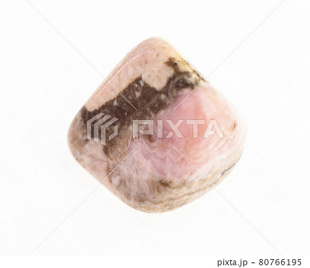 polished rhodochrosite gemstone on white 80766195