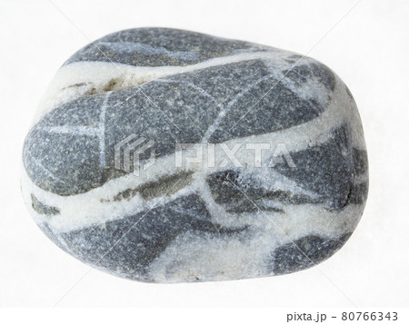 banded Gneiss tumbled stone on white 80766343