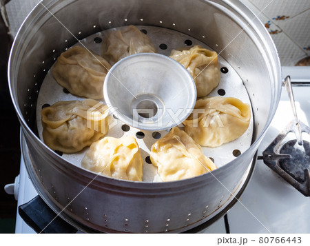 aluminum steamer with cooking manti dumpling 80766443