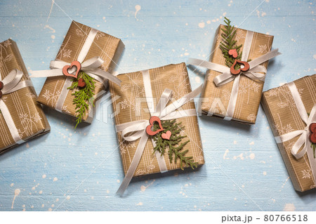 Christmas background with gift boxes Christmas background with gift boxes 80766518