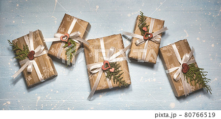 Christmas background with gift boxes 80766519