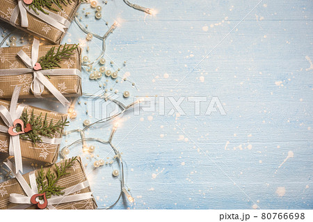Christmas background with gift boxes Christmas background with gift boxes 80766698