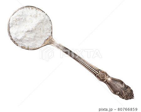 baking powder in silver tablespoon cutout baking powder in silver tablespoon cutout 80766859