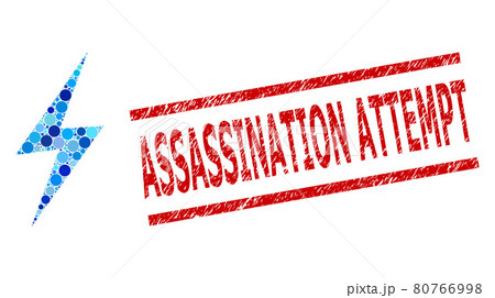 Scratched Assassination Attempt Watermark and Electric Spark Composition of Circles 80766998