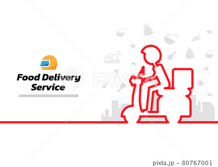 Minimal line Food Delivery 80767001