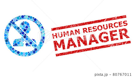 Grunge Human Resources Manager Watermark and No Clerk Mosaic of Circles 80767011