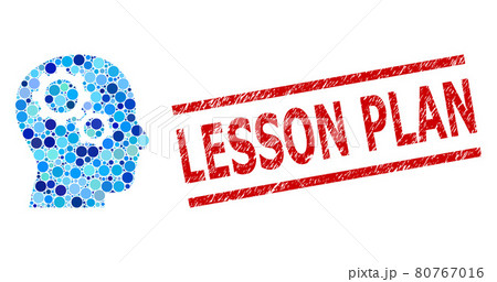 Grunge Lesson Plan Watermark and Brain Gears Composition of Circles 80767016