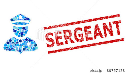 Textured Sergeant Watermark and Police Guy Composition of Circles 80767128