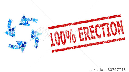 Scratched 100 percents Erection Stamp and Cyclone Arrows Mosaic of Rounded Dots 80767753