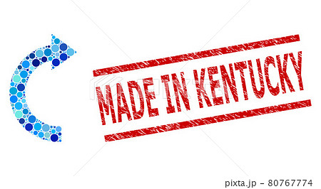 Grunge Made in Kentucky Watermark and Rotate Right Collage of Circles Grunge Made in Kentucky Watermark and Rotate Right Collage of Circles 80767774