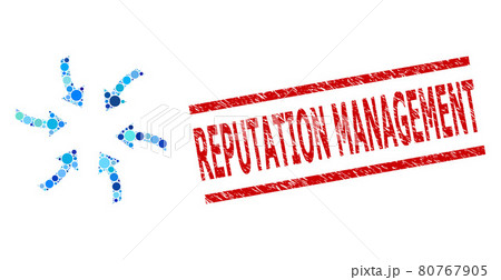 Scratched Reputation Management Stamp and Twirl Arrows Collage of Circles Scratched Reputation Management Stamp and Twirl Arrows Collage of Circles 80767905