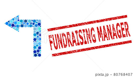 Textured Fundraising Manager Stamp and Turn Left Collage of Round Dots Textured Fundraising Manager Stamp and Turn Left Collage of Round Dots 80768407