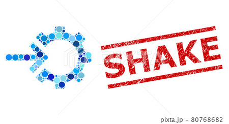 Scratched Shake Watermark and Cog Integration Collage of Round Dots Scratched Shake Watermark and Cog Integration Collage of Round Dots 80768682