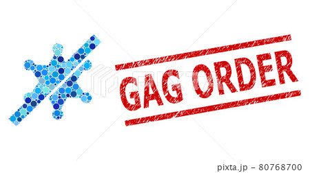 Scratched Gag Order Stamp Print and Frorbidden Sheriff Star Mosaic of Round Dots Scratched Gag Order Stamp Print and Frorbidden Sheriff Star Mosaic of Round Dots 80768700