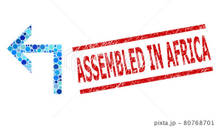 Distress Assembled in Africa Stamp Seal and Turn Left Mosaic of Round Dots 80768701