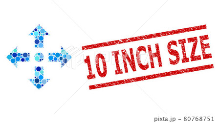 Grunge 10 Inch Size Stamp Seal and Expand Arrows Composition of Circles Grunge 10 Inch Size Stamp Seal and Expand Arrows Composition of Circles 80768751