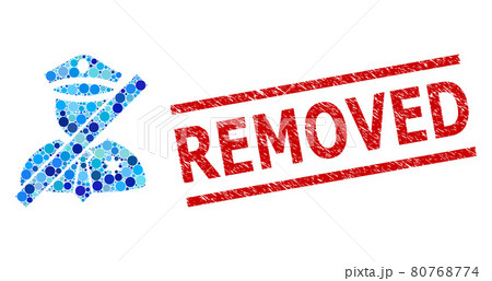 Distress Removed Stamp and Blacklisted Police Man Composition of Circles 80768774